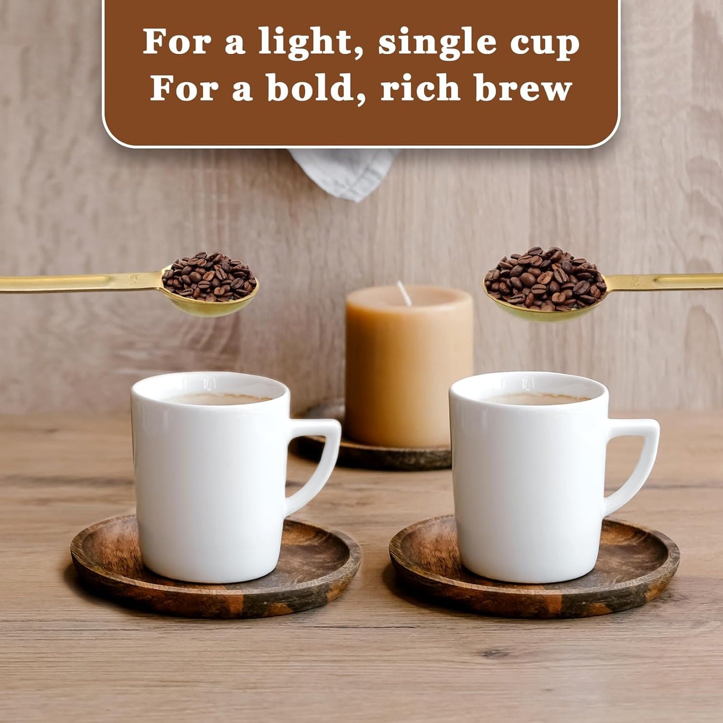 Double Sided Measuring Spoon Stainless Steel Coffee Scoop Teaspoon Measuring Spoon 1 Tsp (5ml) & 1 Tbsp (15ml) Dual-Measure Long-Handle Spoons Coffee Measurings Spoons (Sliver)