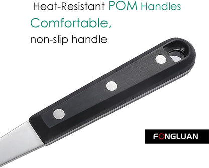 Stainless Steel Cooking Slotted Turner/Spatula Heat-Resistant POM Handles Heavy Duty Metal Kitchen Spatulas For Cooking & Serving