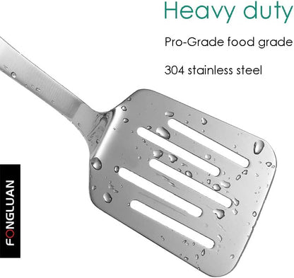 Stainless Steel Cooking Slotted Turner/Spatula Heat-Resistant POM Handles Heavy Duty Metal Kitchen Spatulas For Cooking & Serving