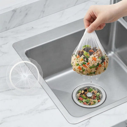200 Pcs Disposable Sink Strainer Bags, Elastic Fine Mesh Nets