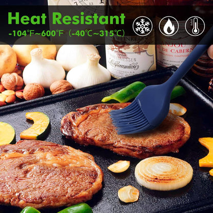600℉ Heat Resistant Silicone Basting &Pastry Brushes, Black 2