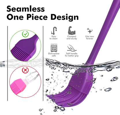 600℉ Heat Resistant Silicone Basting &Pastry Brushes, Black 2