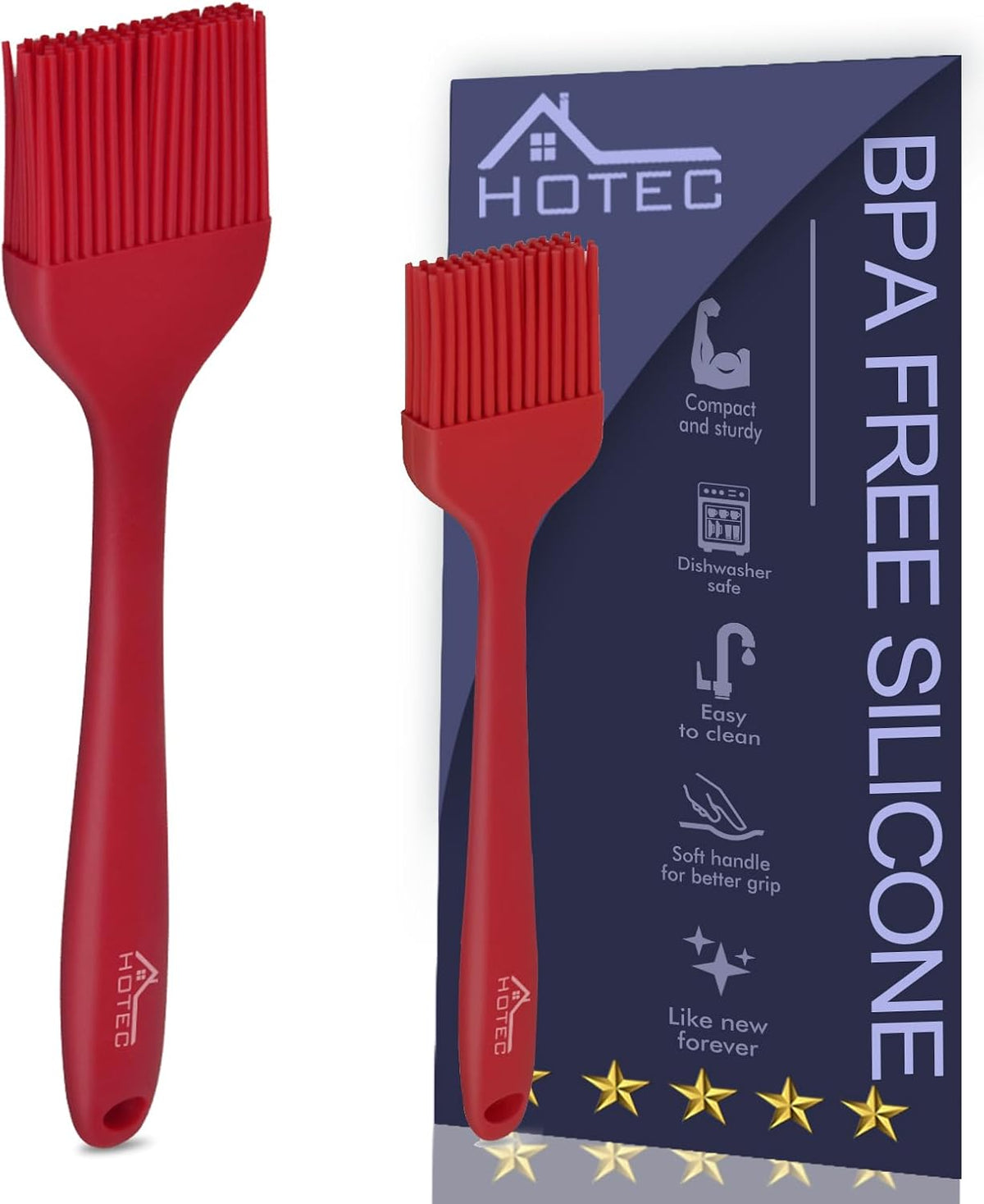 600℉ Heat Resistant Silicone Basting &Pastry Brushes, Black 2