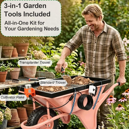 2 Pack Soil Sifter for Gardening - Rock Compost Sand Sifter Fits 5-Gallon Buckets 1/4 Inch & 1/8 Inch Mesh Sifting Screen Sieve for Gravel, Dirt, Sawdust with Repotting Mat