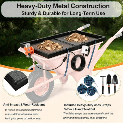 2 Pack Soil Sifter for Gardening - Rock Compost Sand Sifter Fits 5-Gallon Buckets 1/4 Inch & 1/8 Inch Mesh Sifting Screen Sieve for Gravel, Dirt, Sawdust with Repotting Mat