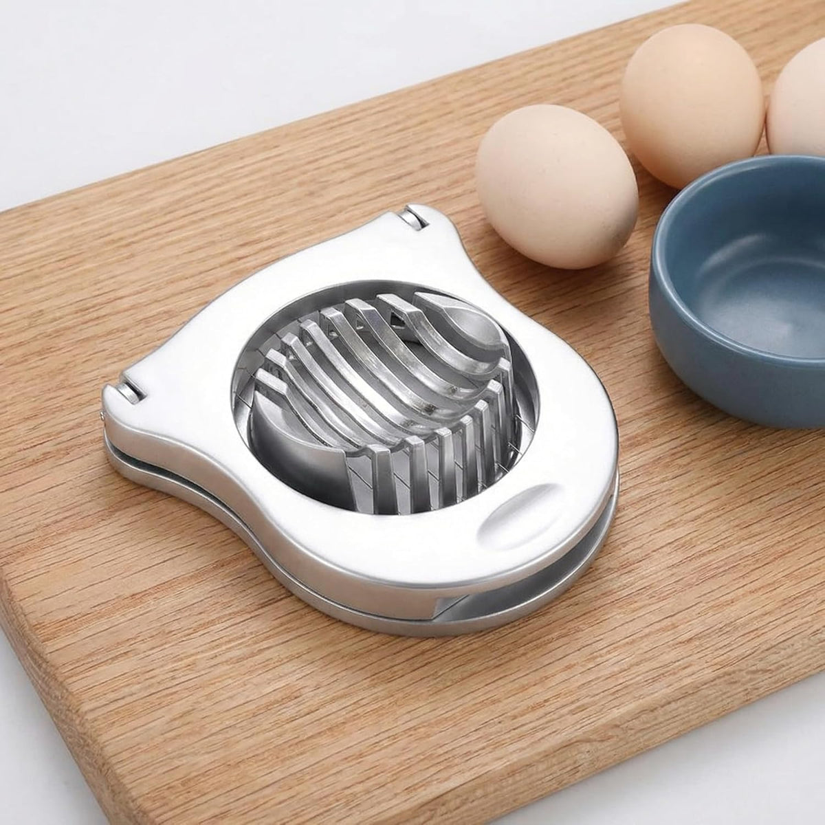 Professional Stainless Steel Egg Slicer - Heavy Duty Egg Cutter with Reinforced 304 Wires, 100% Dishwasher Safe, Rust-Proof Slicer for Boiled Eggs, Strawberries, and Mushrooms