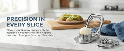 Professional Stainless Steel Egg Slicer - Heavy Duty Egg Cutter with Reinforced 304 Wires, 100% Dishwasher Safe, Rust-Proof Slicer for Boiled Eggs, Strawberries, and Mushrooms