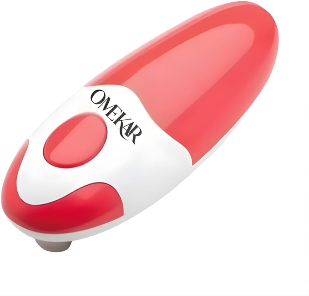Electric Can Opener, One-Touch Automatic Smooth Edge Can Opener for All Can Sizes, Battery Operated Hands-Free Kitchen Gadget for Seniors with Arthritis (Red)