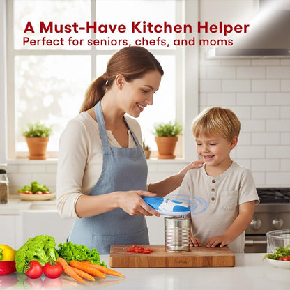 Electric Can Opener, One-Touch Automatic Smooth Edge Can Opener for All Can Sizes, Battery Operated Hands-Free Kitchen Gadget for Seniors with Arthritis (Red)