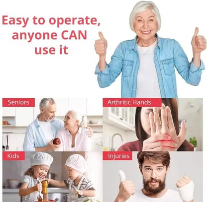 Electric Can Opener, One-Touch Automatic Smooth Edge Can Opener for All Can Sizes, Battery Operated Hands-Free Kitchen Gadget for Seniors with Arthritis (Red)