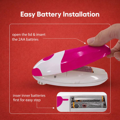 Electric Can Opener, One-Touch Automatic Smooth Edge Can Opener for All Can Sizes, Battery Operated Hands-Free Kitchen Gadget for Seniors with Arthritis (Red)
