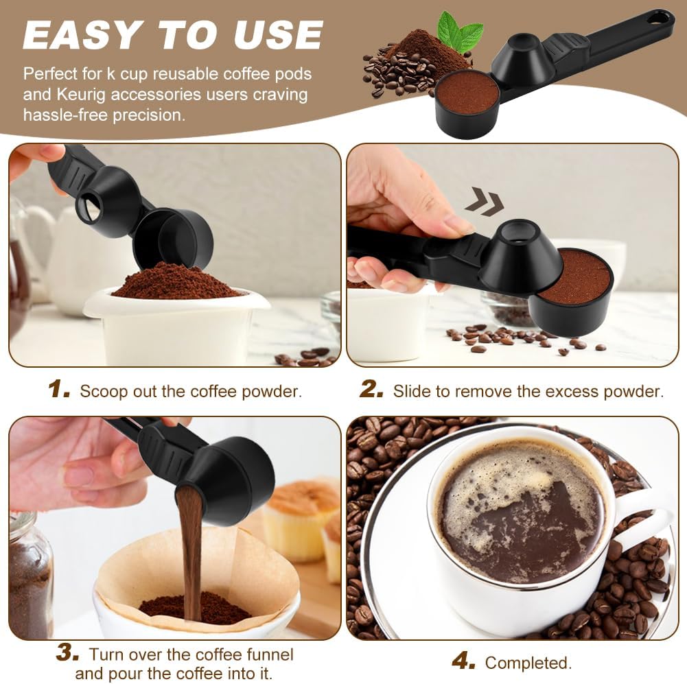 Coffee Scoop with Funnel for Ground Coffee & Protein Powder, 2 Tbsp