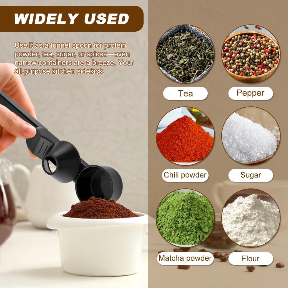 Coffee Scoop with Funnel for Ground Coffee & Protein Powder, 2 Tbsp