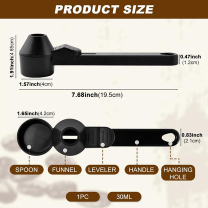 Coffee Scoop with Funnel for Ground Coffee & Protein Powder, 2 Tbsp