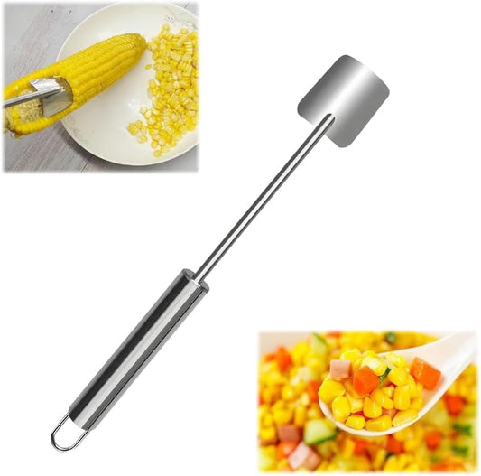 Corn Cob Peeler, 2025 NEW Long Handle Stainless Steel Corn Peeler for Corn on the Cob Stripper Tool, Corns Peelers Stainless Steel Splitter Tool Easy Fast Corn Remover Tool for Home Kitchen (1pcs)
