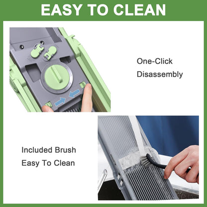 Safe Mandoline Slicer for Kitchen, 5 in 1 Multi Food Chopper, Potato Slicer | Adjustable Thickness 0.1-8 mm, Vegetable Chopper Cutter, Food Chopper French Fry Cutte, Paring Knife/Cleaning Brush, Mandolin