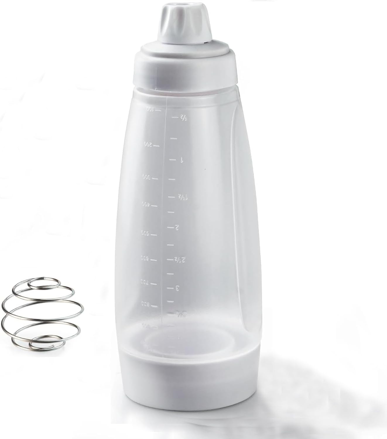 Pancake Batter Dispenser with Blender Balls,33.8 Oz Silicone Squeeze Pancake Mixer, Kitchen Pancake Batter Dispenser Bottle Baking Tool for Cupcakes, Crepes, Waffle, Muffins,Qatayef,Cupcakes