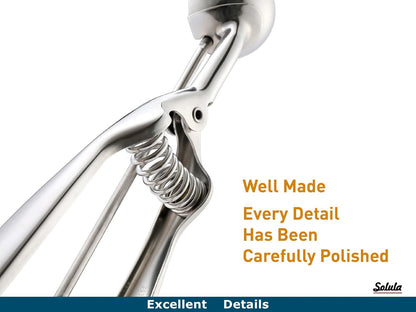 18/8 Stainless Steel Small Ice Cream Scoop Disher Cookie Scoop Melon Baller