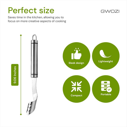 Jalapeno Pepper Corer Tool and Knife 2 in 1 - Stainless Steel Jalapeno Corer Tool with Handle - Pepper Corer and Deseeder for Seed - Pepper Seed Corer Remover Tool with Serrated Slice