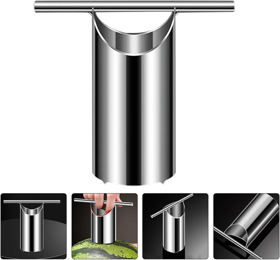 Watermelon Puncher Cutter Stainless Steel,melon Opener Cutter Watermelon Tool Pineapple Tool Fruit Slicer Water Melon Silver