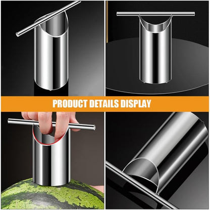 Watermelon Puncher Cutter Stainless Steel,melon Opener Cutter Watermelon Tool Pineapple Tool Fruit Slicer Water Melon Silver