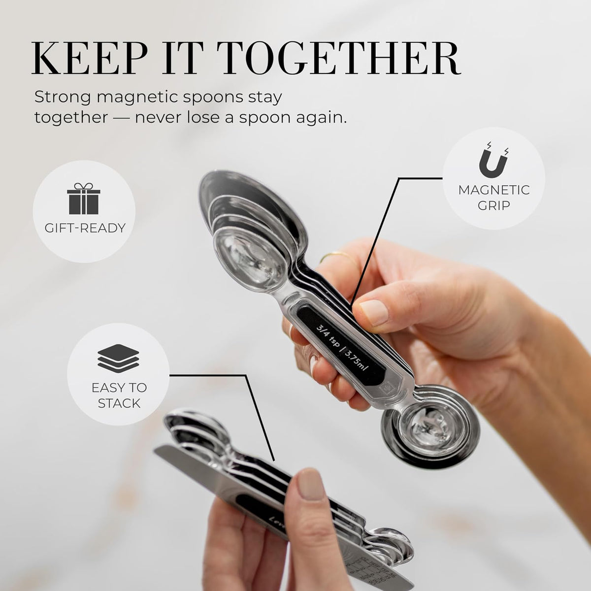 Copper Measuring Spoons Set with Leveler, 8-Piece