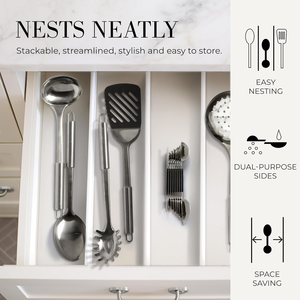Copper Measuring Spoons Set with Leveler, 8-Piece