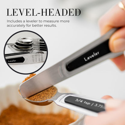 Copper Measuring Spoons Set with Leveler, 8-Piece