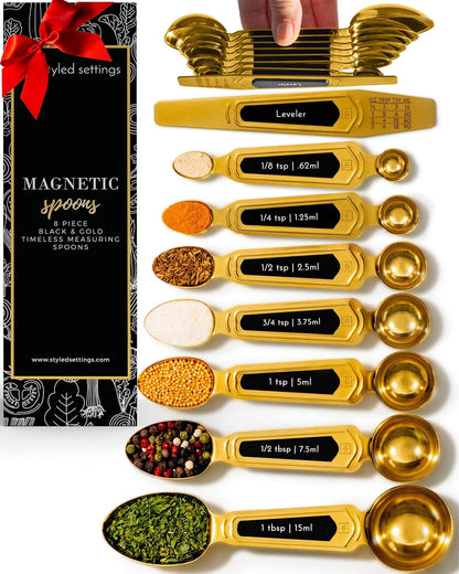 Copper Measuring Spoons Set with Leveler, 8-Piece
