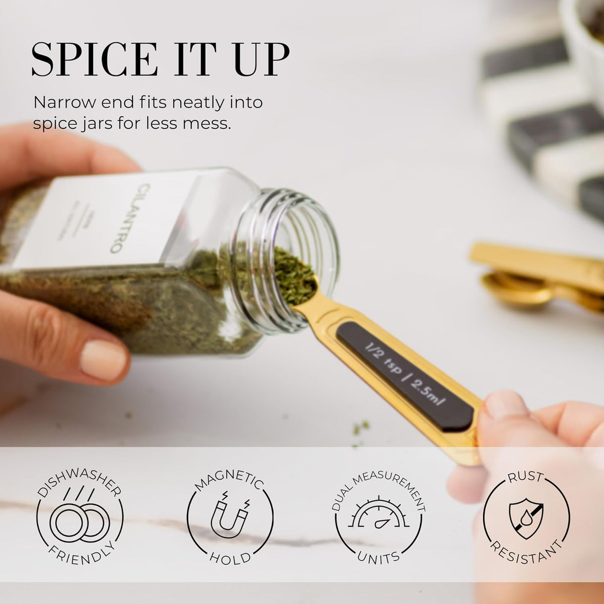 Copper Measuring Spoons Set with Leveler, 8-Piece
