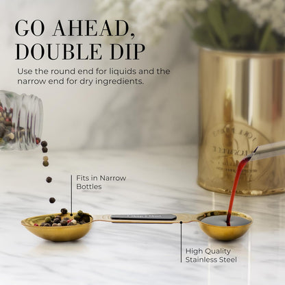 Copper Measuring Spoons Set with Leveler, 8-Piece