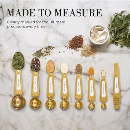 Copper Measuring Spoons Set with Leveler, 8-Piece