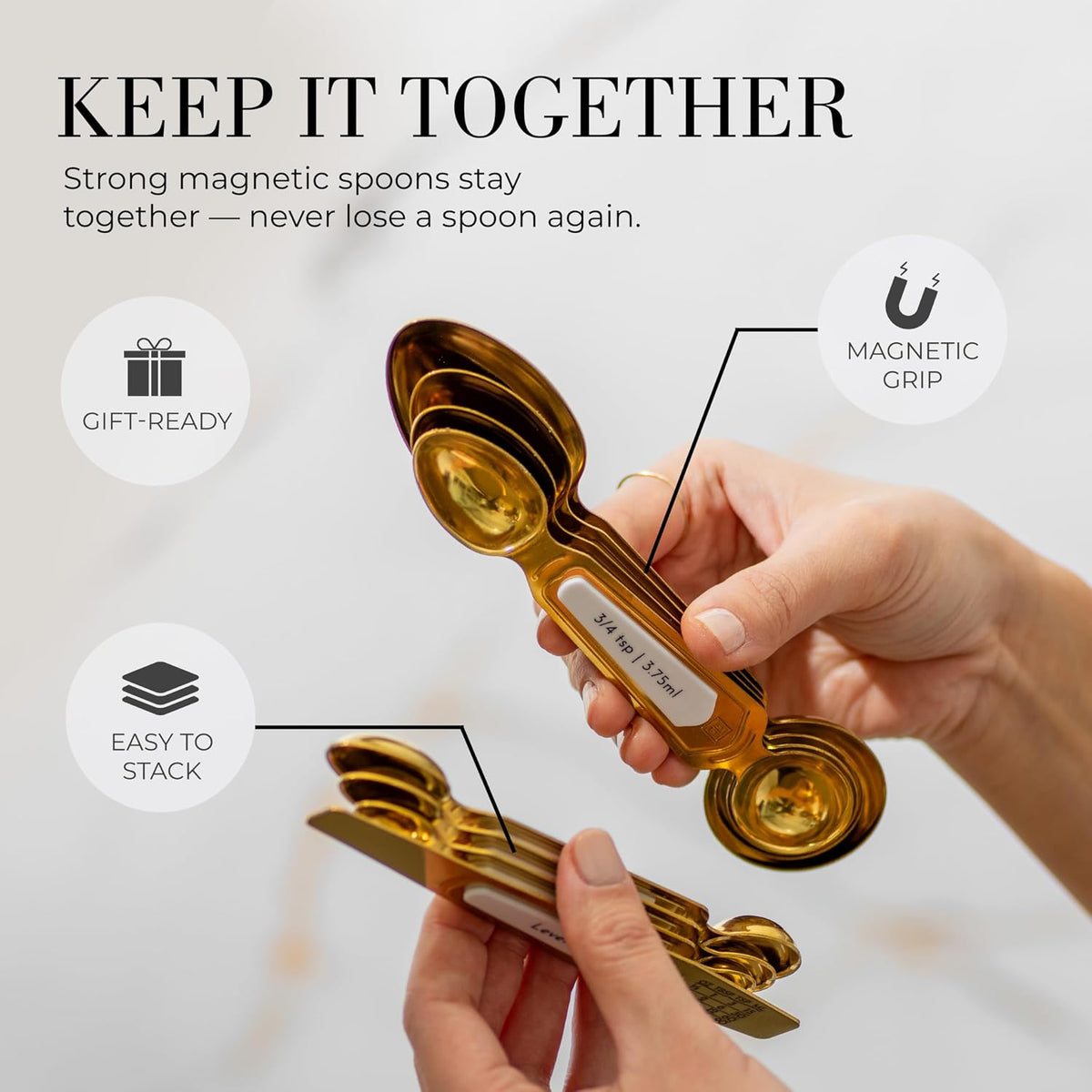 Copper Measuring Spoons Set with Leveler, 8-Piece