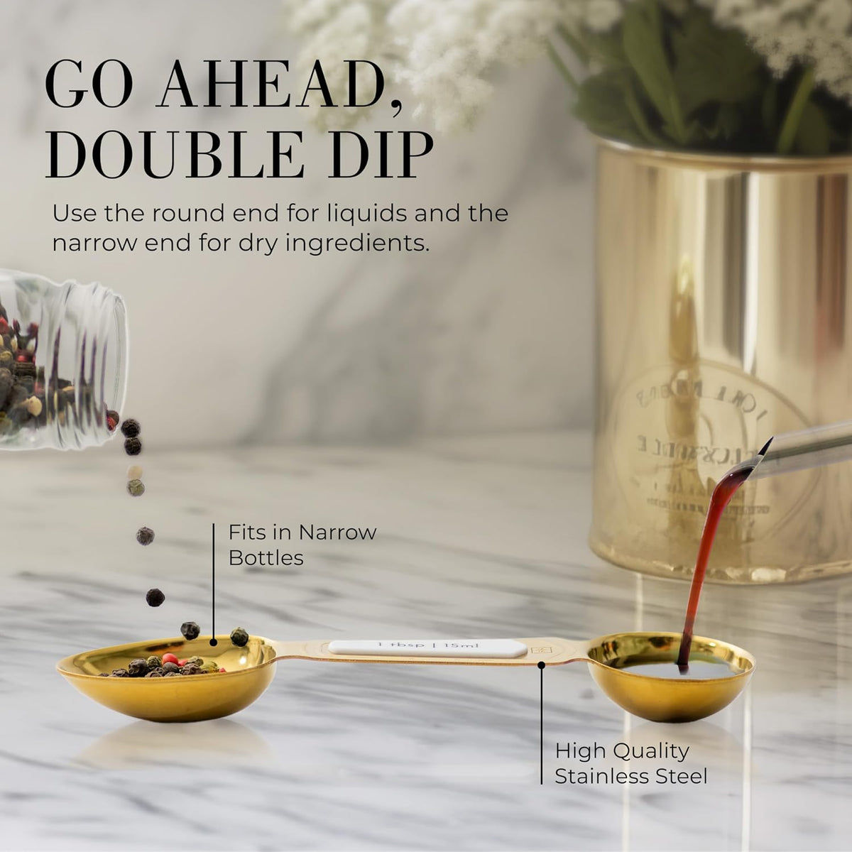 Copper Measuring Spoons Set with Leveler, 8-Piece