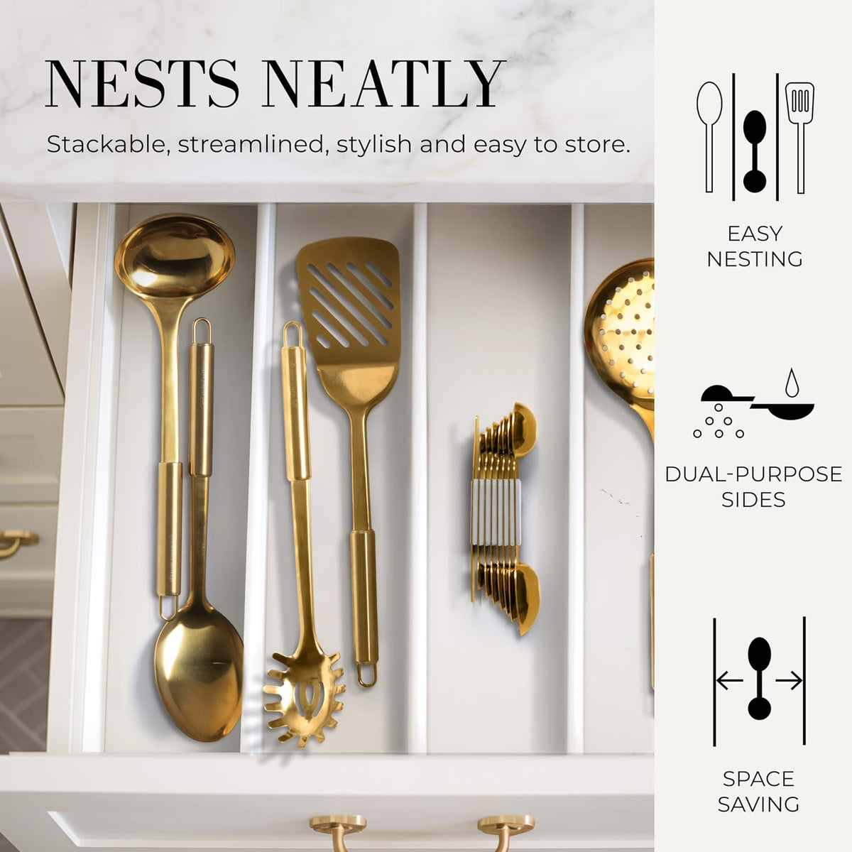 Copper Measuring Spoons Set with Leveler, 8-Piece