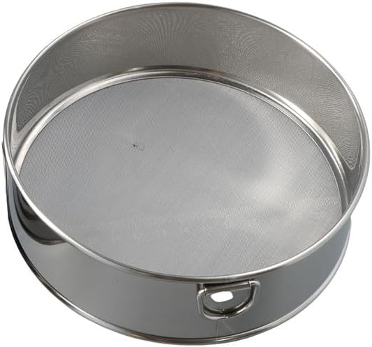 Flour Sifter, Stainless Steel Fine Mesh Strainers Flour Sieve, 60 Mesh Round Sifter Cocoa Powder Cake Powder for Baking Cake Bread