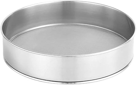 Flour Sifter, Stainless Steel Fine Mesh Strainers Flour Sieve, 60 Mesh Round Sifter Cocoa Powder Cake Powder for Baking Cake Bread