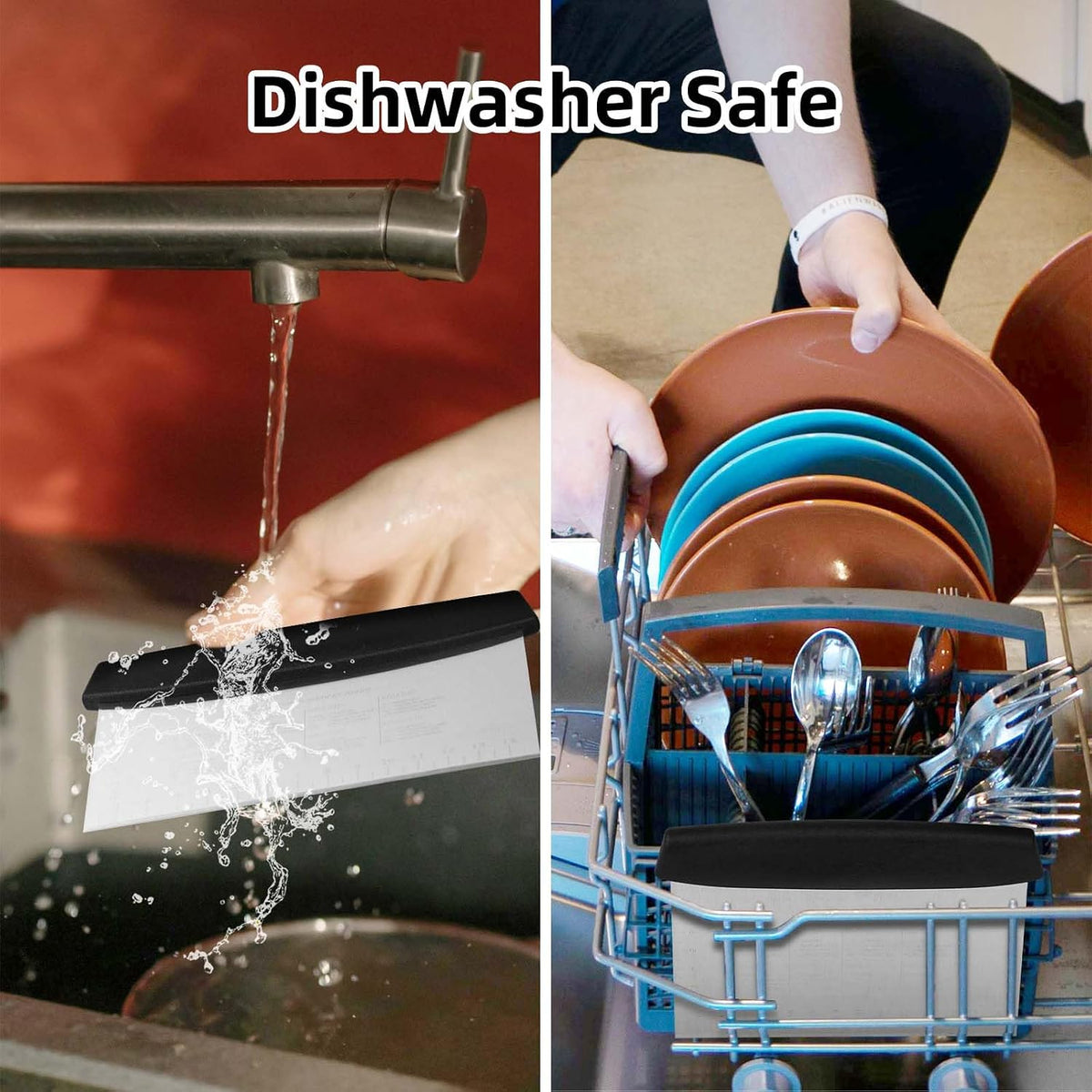 2PCS 6" Stainless Steel Bench Dough Scraper Cutter