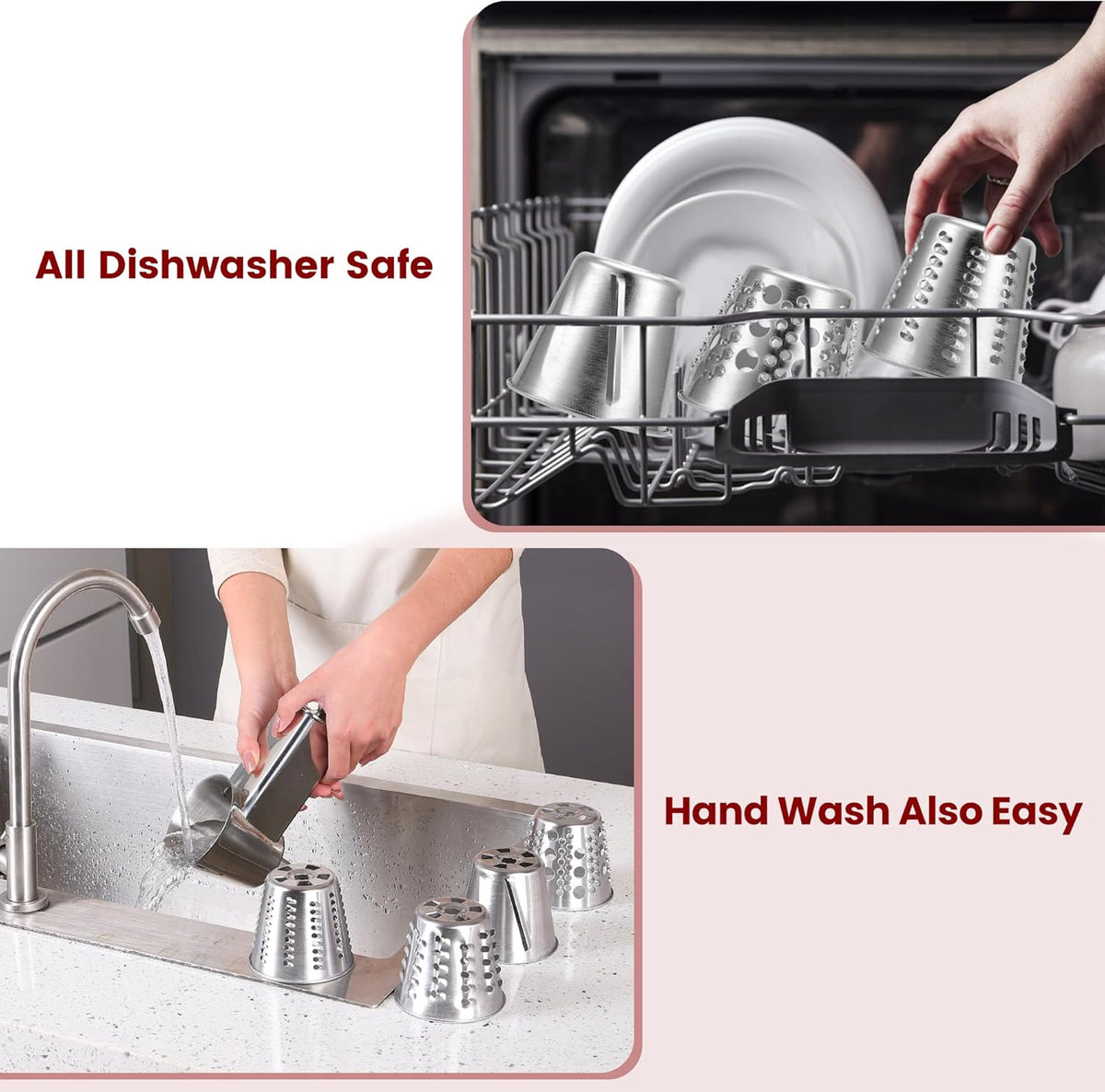 Stainless Steel Slicer Shredder Attachment for KitchenAid Mixers, Dishwasher Safe Cheese Grater Attachment, Food Slicer & Vegetable Shreder Accessory with 4 Blades