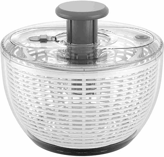 quick press salad spinner and vegetable washer tool for lettuce spinner capacity Fruit Washing Bowl with fruit washing bowl with strainer dehydrator kitchen appliances (Large - 6.34 qt)