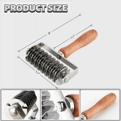 Pastry Lattice Roller Cutter - Stainless Steel Dough Lattice for Pie Pizza Bread beef wellington Pastry Crust Roller Cutter