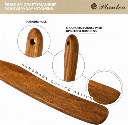 2 pcs Skinny Spurtle for Sourdough Starter, Reaching Bottom of Jar Wooden Spurtle for Mixing, Acacia Wood Dough Whisk, Sourdough Bread Baking Supplies