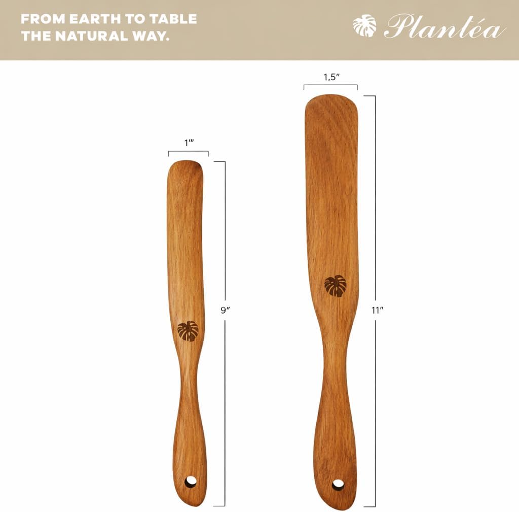 2 pcs Skinny Spurtle for Sourdough Starter, Reaching Bottom of Jar Wooden Spurtle for Mixing, Acacia Wood Dough Whisk, Sourdough Bread Baking Supplies