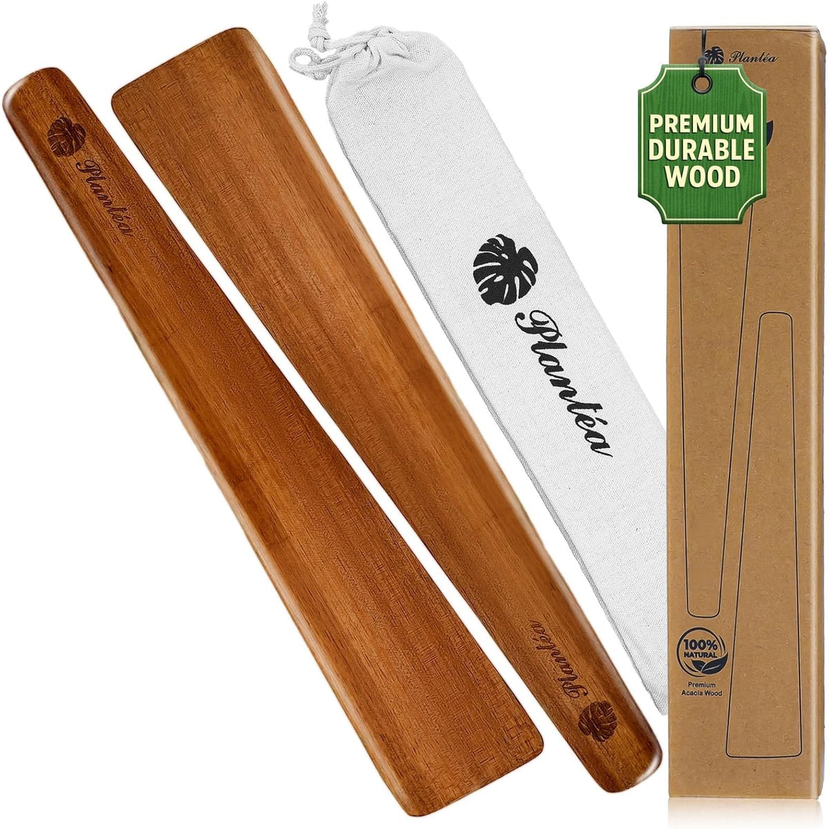 2 pcs Skinny Spurtle for Sourdough Starter, Reaching Bottom of Jar Wooden Spurtle for Mixing, Acacia Wood Dough Whisk, Sourdough Bread Baking Supplies