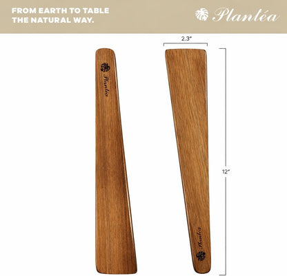 2 pcs Skinny Spurtle for Sourdough Starter, Reaching Bottom of Jar Wooden Spurtle for Mixing, Acacia Wood Dough Whisk, Sourdough Bread Baking Supplies