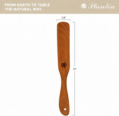 2 pcs Skinny Spurtle for Sourdough Starter, Reaching Bottom of Jar Wooden Spurtle for Mixing, Acacia Wood Dough Whisk, Sourdough Bread Baking Supplies