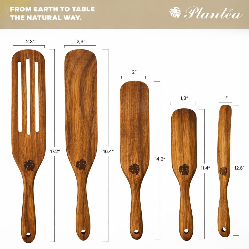 2 pcs Skinny Spurtle for Sourdough Starter, Reaching Bottom of Jar Wooden Spurtle for Mixing, Acacia Wood Dough Whisk, Sourdough Bread Baking Supplies