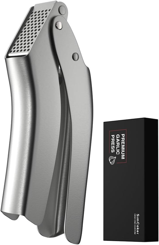 Garlic Press, No-Peel Garlic Crusher with 270° Flip for Easy Cleaning | 304 stainless steel press with an easy-lever handle, fine garlic texture and dishwasher-safe cleanup for everyday meals
