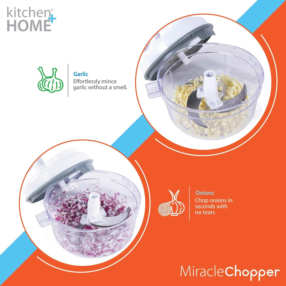 Manual Food Chopper - 5 in 1 Miracle Chopper, Salsa Maker, Blender, Slicer, Shredder and Julienne – As Seen on TV Manual Food Processor