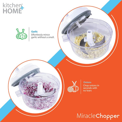 Manual Food Chopper - 5 in 1 Miracle Chopper, Salsa Maker, Blender, Slicer, Shredder and Julienne – As Seen on TV Manual Food Processor